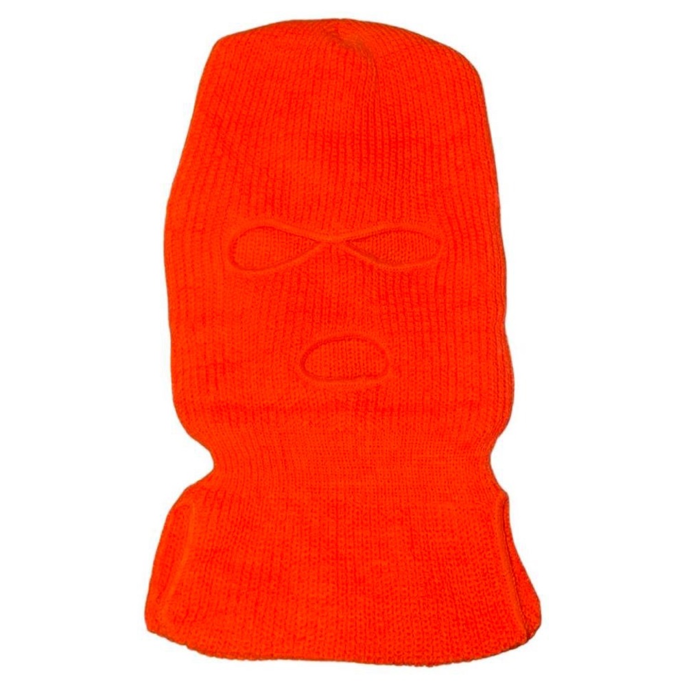 Neon orange ski mask halloween costume balaclava helmet winter hat